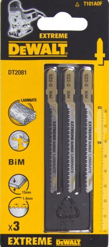 DeWALT Pílový plátok 82 mm, čisté zakrivené rezy v laminátoch do hrúbky 15 mm (5 ks) DT2081