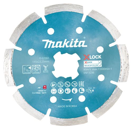 MAKITA kotúč rezný diamantový 115x2.2x22.23 mm X-Lock E-02060