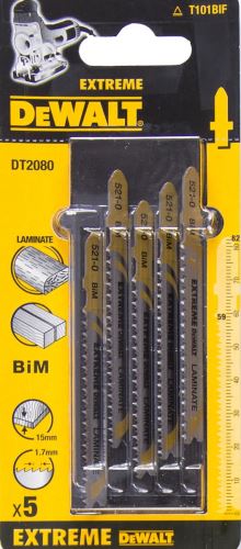 DeWALT Pílový plátok 82 mm, čisté priame rezy v laminátoch do hrúbky 15 mm (5 ks) DT2080