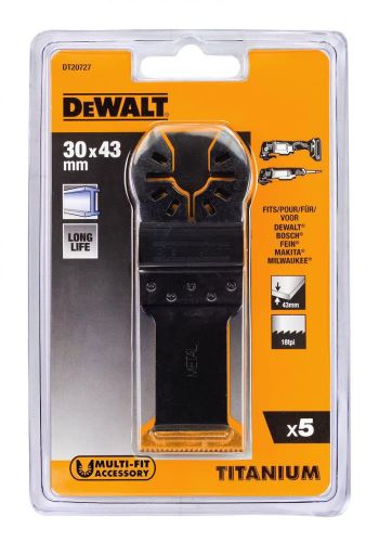 DeWALT Titánové pílové listy na rezanie kovu 30 x 43 mm (5 ks) DT20727