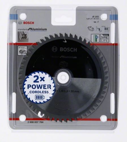 BOSCH Pílový kotúč pre aku píly; Standard for Aluminium 165x30x1,8/1,3x54T 2608837764