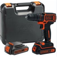 BLACK+DECKER Aku vŕtací skrutkovač 18V s 2 prevodovými stupňami BDCDD186KB