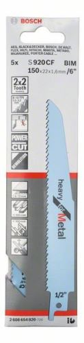 BOSCH Pílový plátok do píly chvosty S 920 CF Heavy for Metal (5 ks) 2608654820