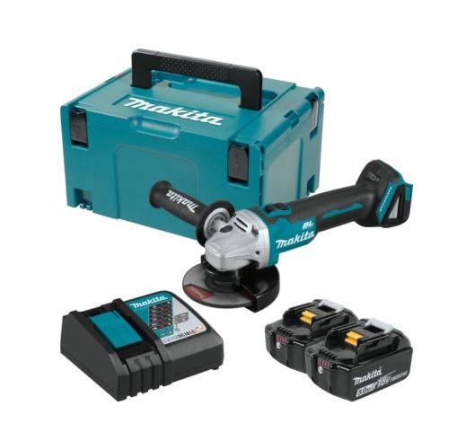 Makita Aku uhlová brúska 125mm Li-ion LXT 18V/5,0 Ah, Makpac DGA504RTJ