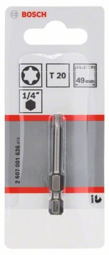 BOSCH Skrutkovací bit zvlášť tvrdý Extra-Hart T20, 49 mm 2607001636