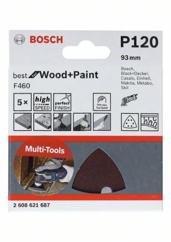 BOSCH Brúsny papier F460 BfWP, G180, 93 mm (5 ks) 2608621688