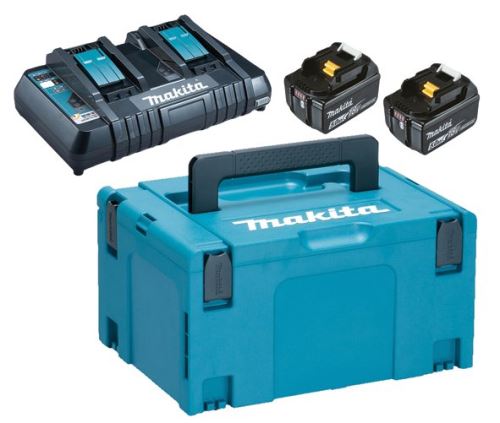 MAKITA súprava Li-ion LXT 18V 2 ks BL1850B+1 ks DvojnabíjačkaDC18RD+1 ks Makpac 197629-2