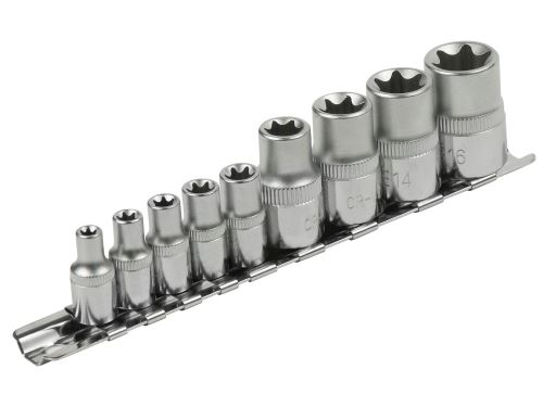 EXTOL PREMIUM Hlavice nástrčné vnútorné TORX , sada 9ks, 1/4", 1/2", 8818114