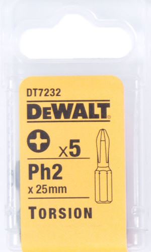 DeWALT skrutkovacie bity PH Torsion PH2-25 mm (5 ks) DT7232