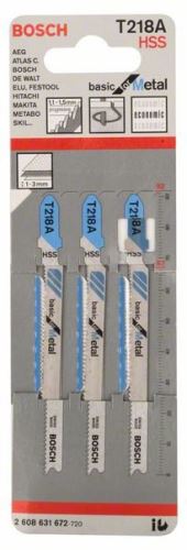 BOSCH Pílový plátok do priamočiarej píly T 218 A Basic for Metal (3 ks) 2608631672