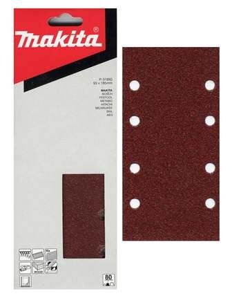 MAKITA papier brúsny suchý zips 93x185 mm 8 dier K120, 10 ks P-35891