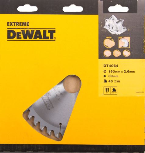 DeWALT Pílový kotúč ATB 10°, 184 × 16 mm, 40 zubov, jemný rez DT4063