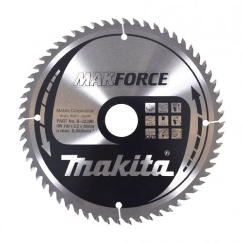 MAKITA Pílový kotúč na drevo 190mm 60T B-32390