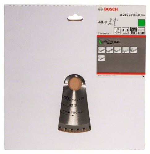 BOSCH Pílový kotúč Optiline Wood 210 x 30 x 2,0 mm, 48 2608640430