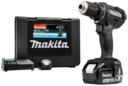 Makita Aku vŕtací skrutkovač čierny Li-ion 18V/3,0 Ah DDF482RFEB