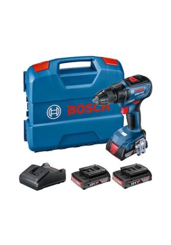 Bosch Profesionálna sada: akumulátorový vŕtací skrutkovač GSR 18V-50 + 3× akumulátor 2,0 Ah + kufrík 06019H5005