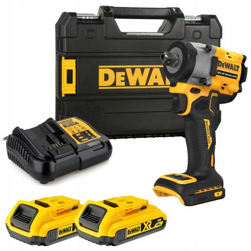 DEWALT Aku bezuhlíkový rázový uťahovák (2x2Ah) 18V (1/2"), 2x aku DCF922D2T