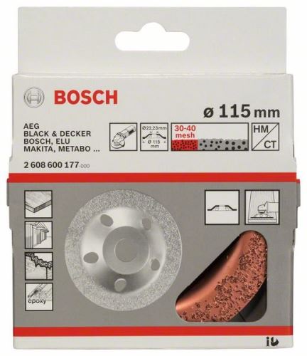 BOSCH Hrncový kotúč z tvrdokovu 115 x 22,23 mm; jemný, plochý 2608600177