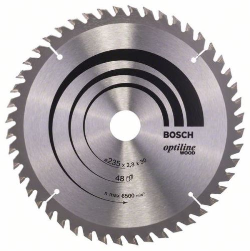 BOSCH Pílový kotúč Optiline Wood 235 x 30/25 x 2,8 mm, 48 2608640727