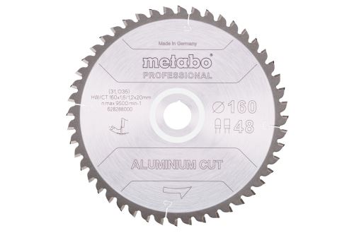 Metabo Pílový list „aluminium cut - professional“, 160x20 Z48 FZ/TZ 5°neg 628288000