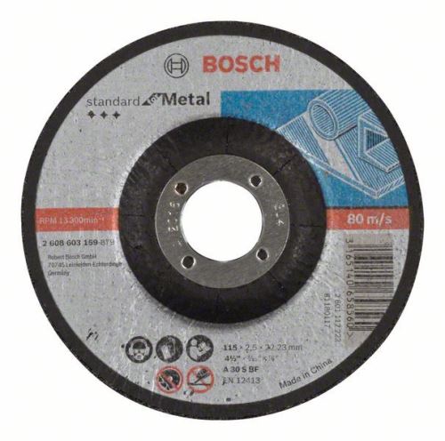 BOSCH Deliaci kotúč profilovaný Standard for Metal A 30 S BF, 125 mm, 22,23 mm, 2,5 mm 2608603160