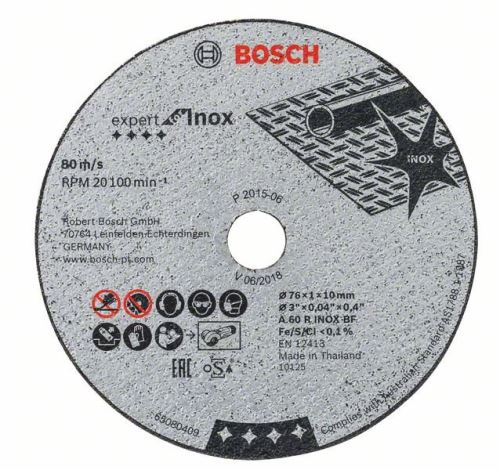 BOSCH Rozbrusovací kotúč Expert for Inox A 60 R INOX BF; 76 mm; 1 mm; 10 mm 2608601520