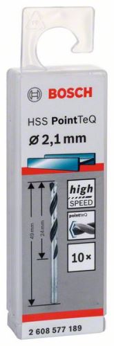 BOSCH Špirálový vrták HSS PointTeQ 2,1 mm (10 ks) 2608577189