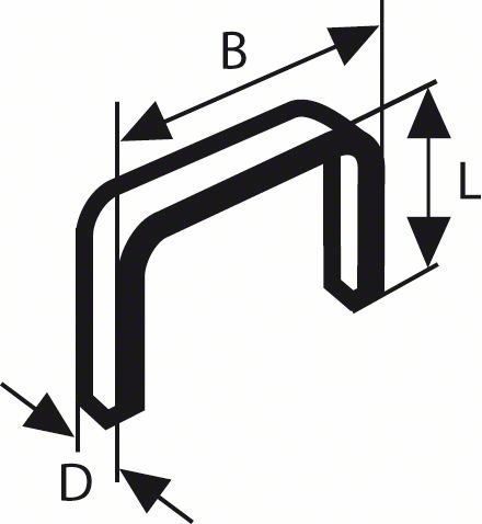 BOSCH Sponky do sponkovačky z tenkého drôtu, typ 53, nerezové Typ 53; L = 8 mm (1000 ks) 2609200215