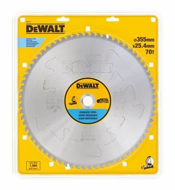 DeWALT Pílový kotúč na rezanie nezerovej ocele, 355 x 25,4 mm, 70 zubov DT1921