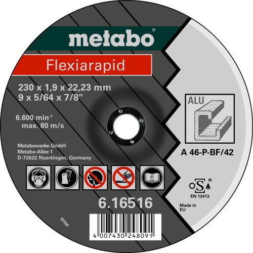 METABO - FLEXIARAPID 115 X 1,0 X 22,23 MM, HLINÍK, TF 41 - 616512000