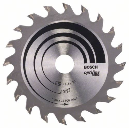 BOSCH Pílový kotúč Optiline Wood 130 x 20/16 x 2,4 mm, 20 2608640582