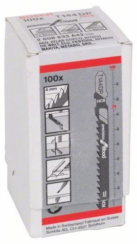 BOSCH Pílový plátok do priamočiarej píly T 144 DP Precision for Wood (100 ks) 2608633A42