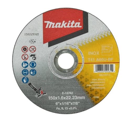 MAKITA kotúč rezný nerez 150x1.6x22.23 E-13742