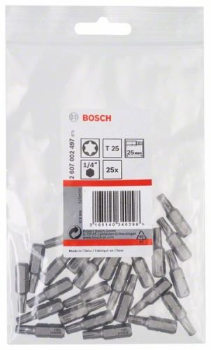 BOSCH Skrutkovací bit zvlášť tvrdý Extra-Hart T25, 25 mm (25 ks) 2607002497