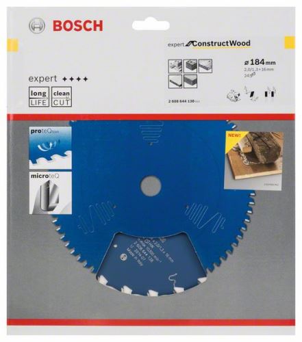 BOSCH Pílový kotúč Expert for Construct Wood 184 x 16 x 2,0 mm, 24 2608644138