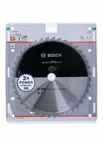 BOSCH Pílový kotúč pre aku píly; Standard for Wood 305x30x2,2/1,6x40T 2608837741