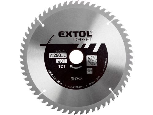 EXTOL CRAFT kotúč pílový s SK plátkami, O 250x2, 8x30mm, 60T 19113