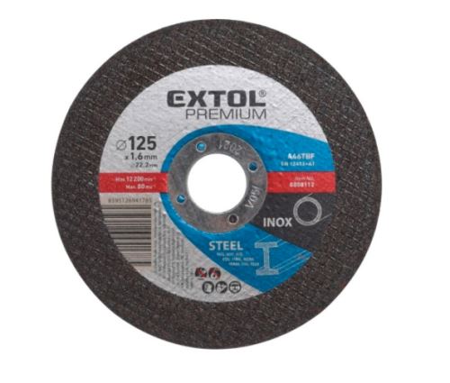 Extol Premium Kotúč rezný na oceľ, 125 x 1,6 x 22,2 mm 8808112