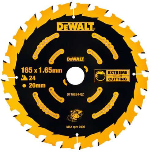 DeWALT Pílový kotúč EXTREME (pre AKU píly), 165 x 20 mm, 24 zubov DT10624