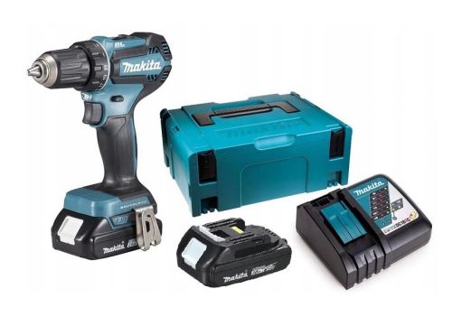 Makita Aku bezuhlíkový príklepový skrutkovač Li-ion LXT 18V/2,0 Ah, Makpac DHP485RAJ