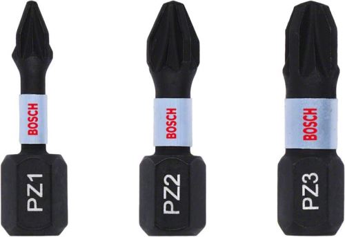 BOSCH Súprava PZ1, PZ2, PZ3 bitov 25 mm, 3 ks 2608522471