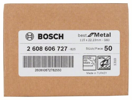 BOSCH Fíbrový brúsny kotúč R574, Best for Metal D = 115 mm; G = 60 2608606727