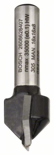 BOSCH Drážkovacia fréza v tvare V 8 mm, D1 16 mm, L 16 mm, G 45 mm, 90° 2608628407