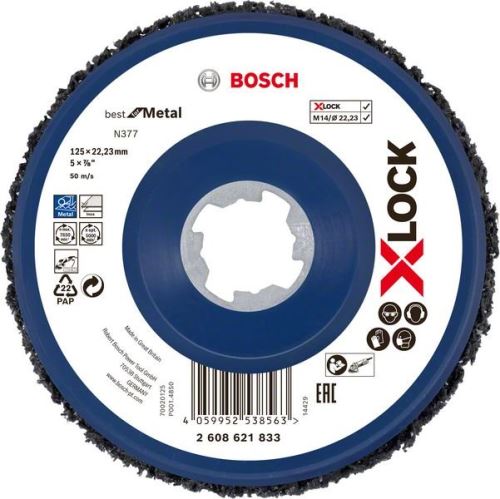 BOSCH X-LOCK Čistiaci kotúč N377 Best for Metal, Ø125mm 2608621833