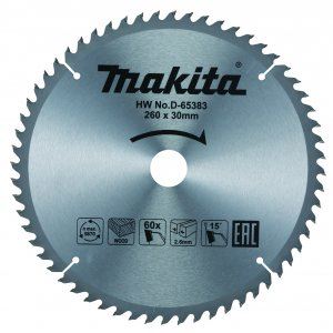 MAKITA kotúč pílový drevo TCT 260x2.6x30 mm 60 zubov D-65383