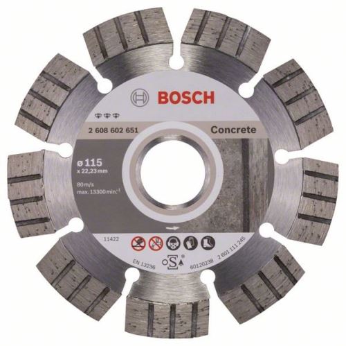 BOSCH Diamantový deliaci kotúč Best for Concrete 115 x 22,23 x 2,2 x 12 mm 2608602651