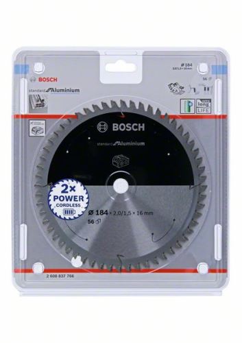 BOSCH Pílový kotúč pre aku píly; Standard for Aluminium 184x16x2/1,5x56T 2608837766