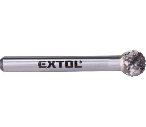 EXTOL INDUSTRIAL fréza karbidová, guľová, pr.10mm/stopka 6mm,sek stredný (double-cut) 8703734