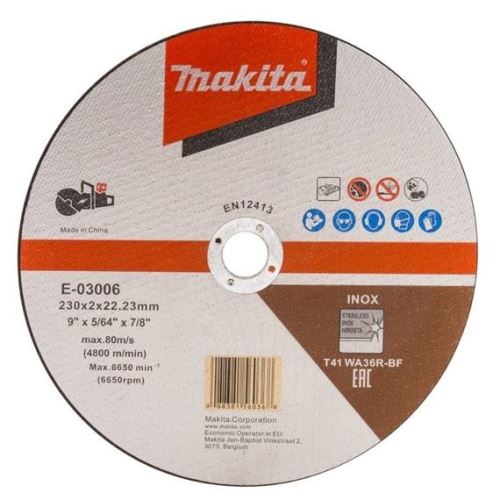 MAKITA kotúč rezný nerez 230x2.0x22.23 mm E-03006