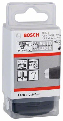 BOSCH Systémové skľučovadlá 1,5-13 mm, 1/2" – 20 2608572247